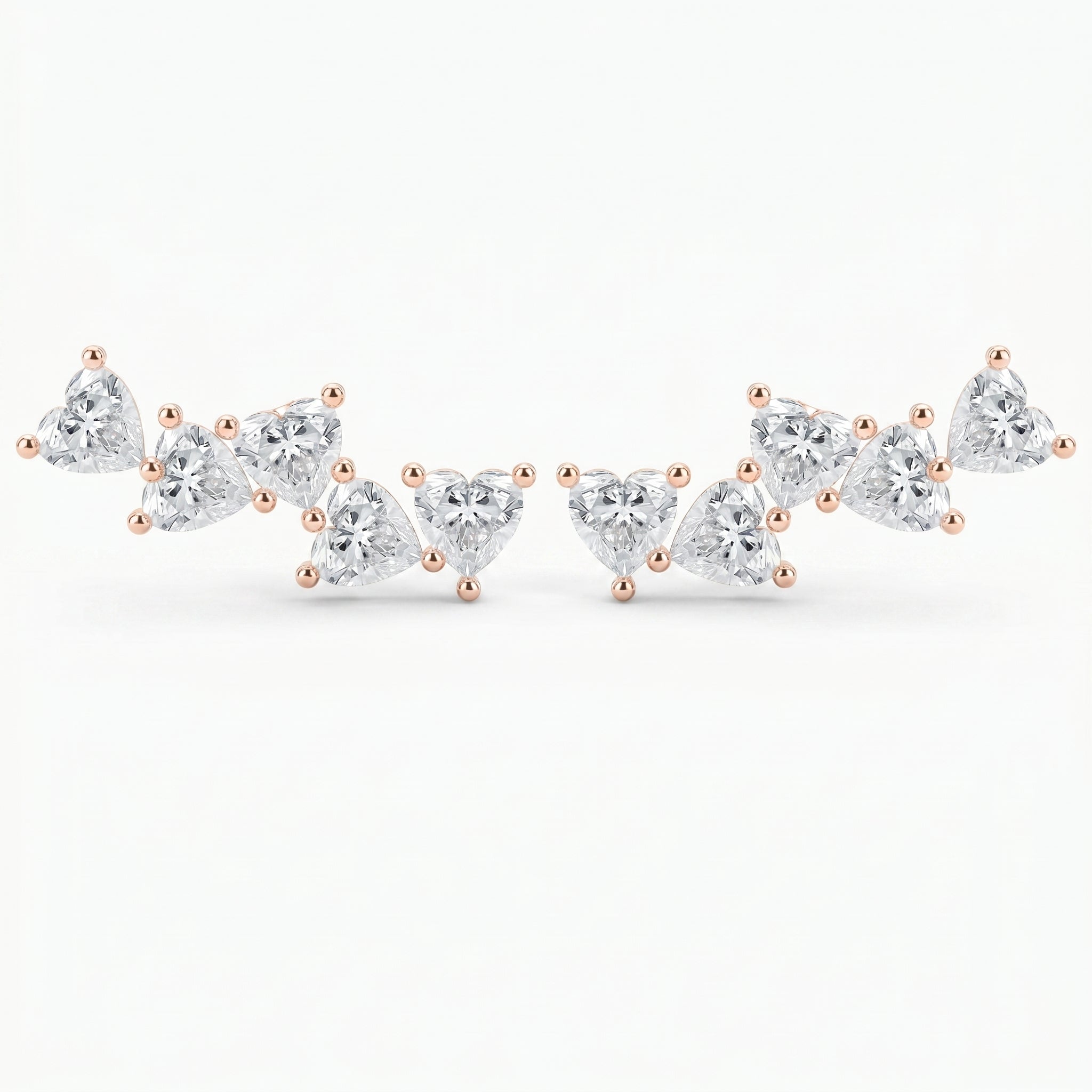 Heart Diamond Cluster Design Fashion Earrings