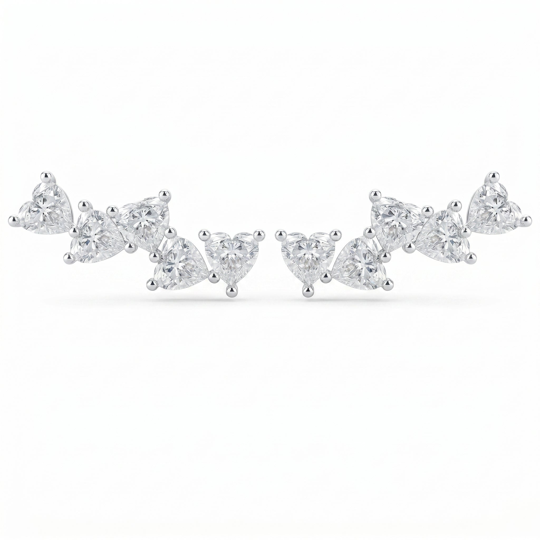 Heart Diamond Cluster Design Fashion Earrings