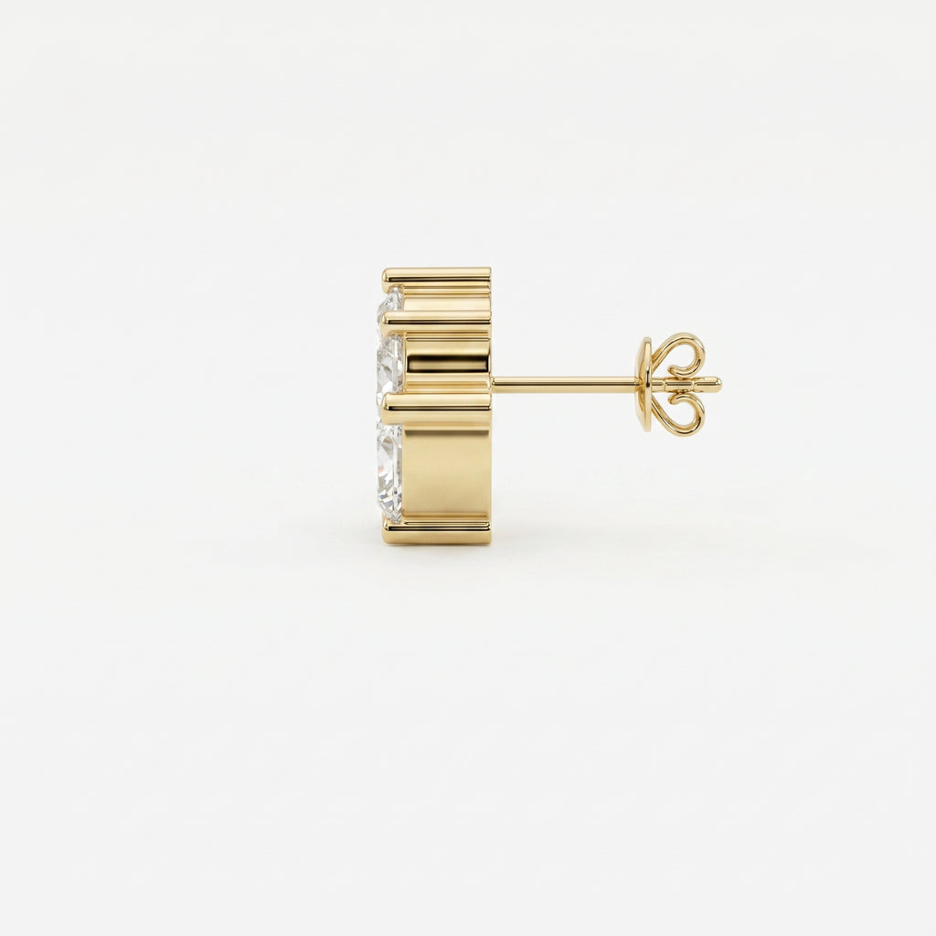 Heart Diamond Cluster Design Fashion Earrings