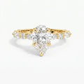 Elegant Pear Cut Diamond Side Stones  Engagement Ring