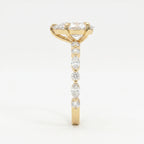 Elegant Pear Cut Diamond Side Stones  Engagement Ring