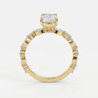 Elegant Pear Cut Diamond Side Stones  Engagement Ring