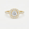 Elegant Cushion diamond Side Stone engagement ring
