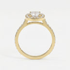 Elegant Cushion diamond Side Stone engagement ring