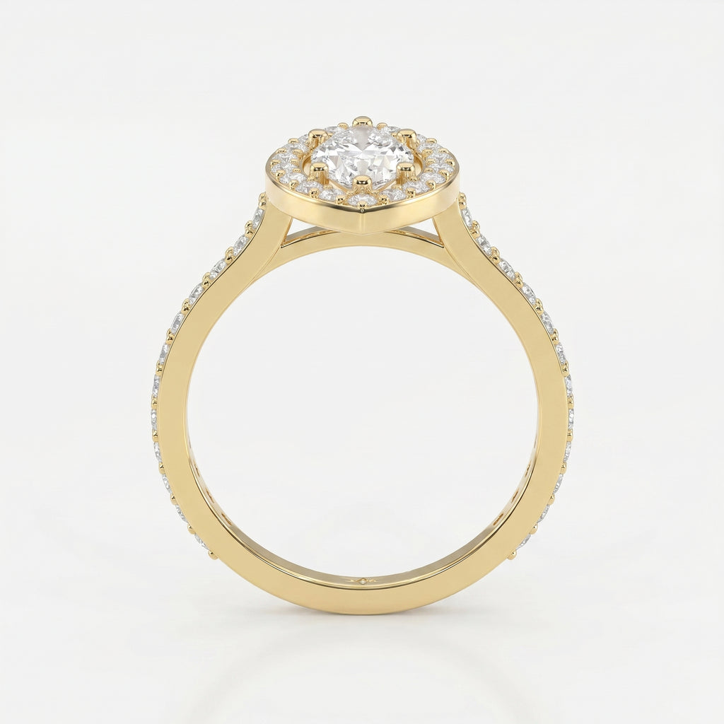 Marquise cut diamond Side Stone Engagement ring