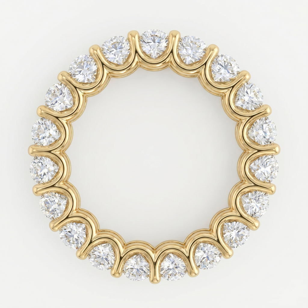 Cushion Cut Diamond Full Eternity Wedding Ring