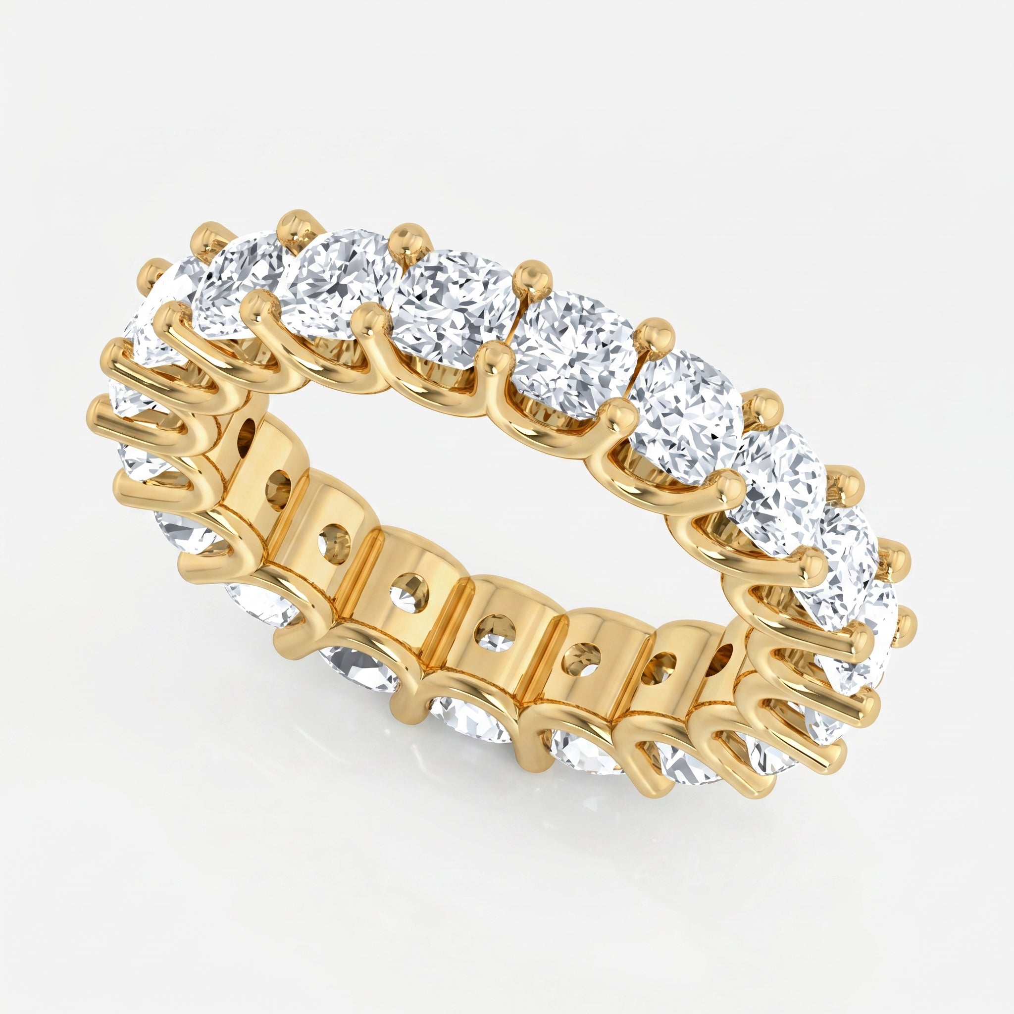 Cushion Cut Diamond Full Eternity Wedding Ring