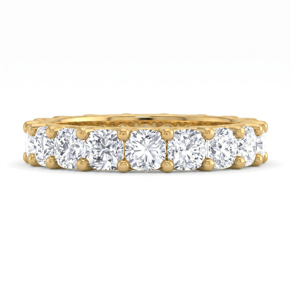 Cushion Cut Diamond Full Eternity Wedding Ring