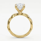 Oval Cut Diamond Round Accent Side Stone Engagement Ring