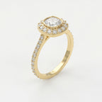 Cushion Shape Round Brilliant Side Stone Engagement Ring