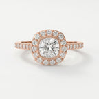 Cushion Shape Round Brilliant Side Stone Engagement Ring