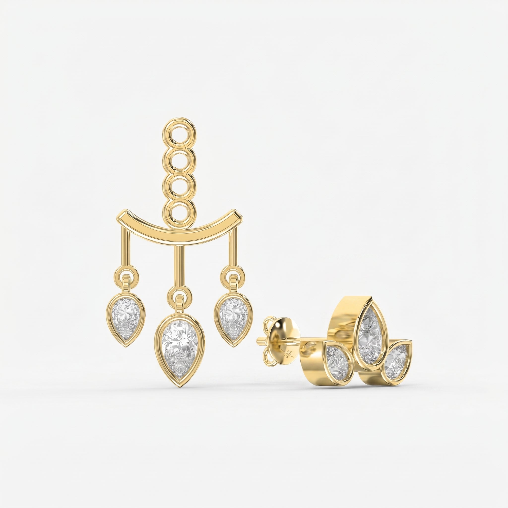 Pear Diamond Regal Teardrop Chandelier Fashion Earrings