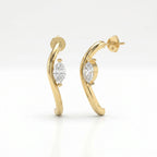 Marquise Diamond Curvy Embrace Fashion Earrings