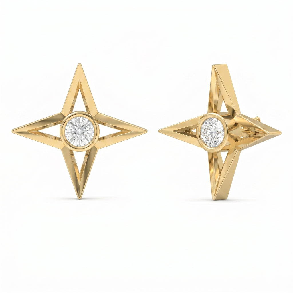 Round Diamond Celestial Sparkle Fashion Earrings