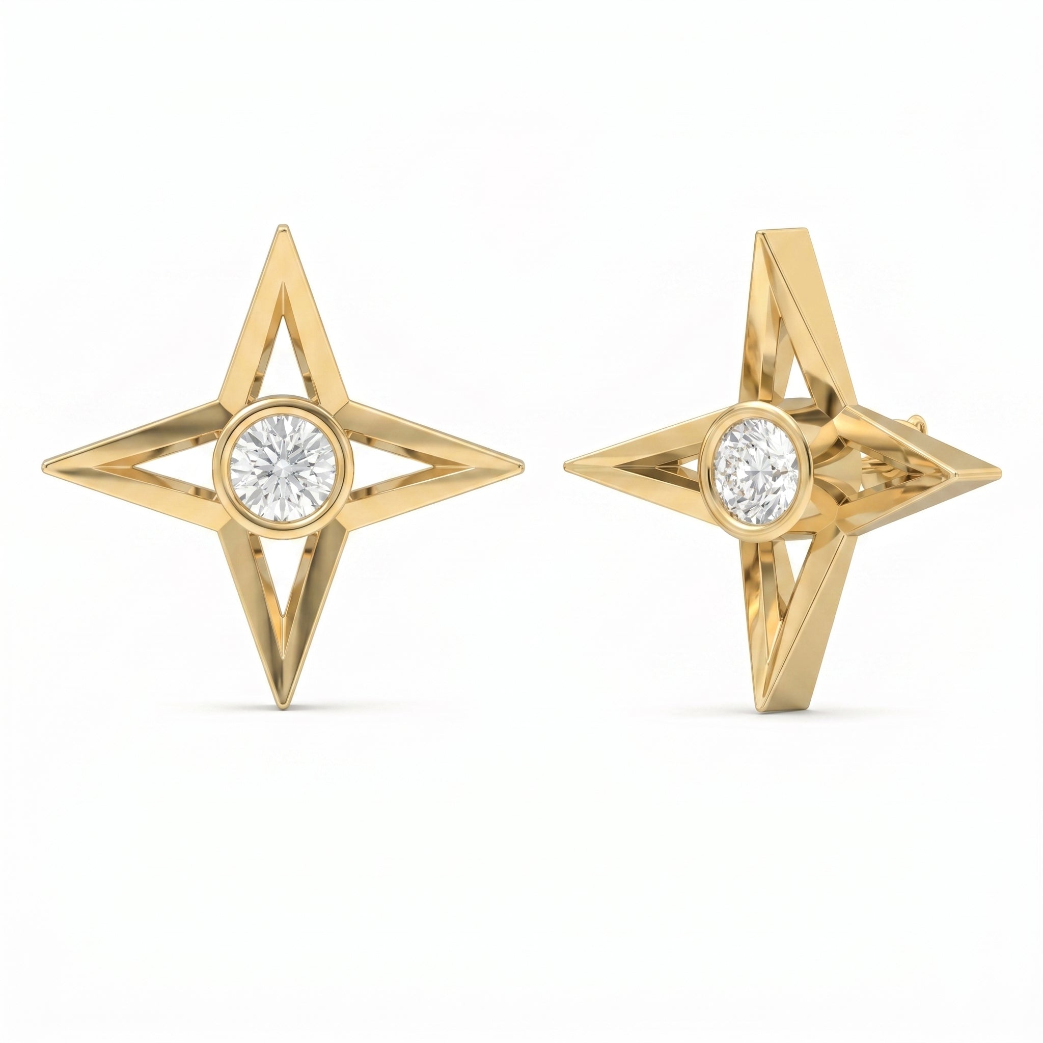 Round Diamond Celestial Sparkle Fashion Earrings