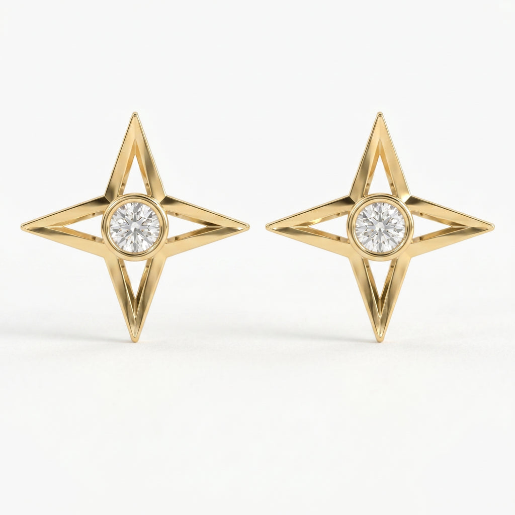 Round Diamond Celestial Sparkle Fashion Earrings