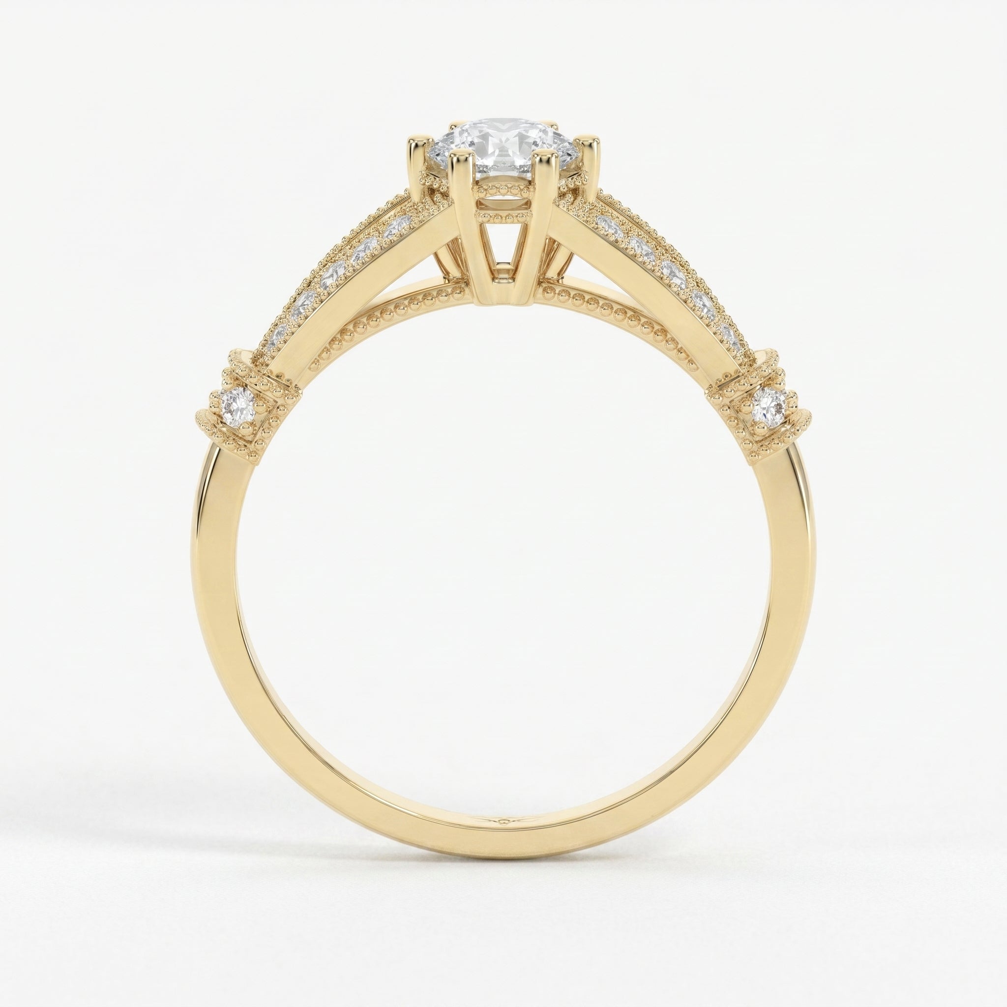 Round Diamond Valencia Design Vintage Ring