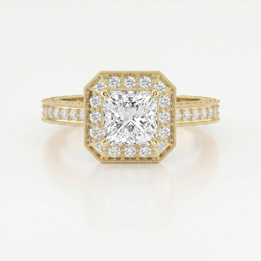 Princess Diamond Shape Vintage Ring 