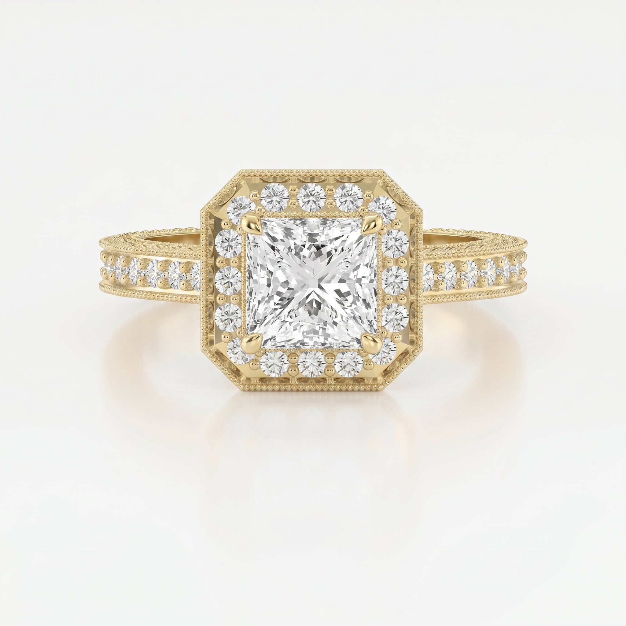 Princess Diamond Shape Vintage Ring 
