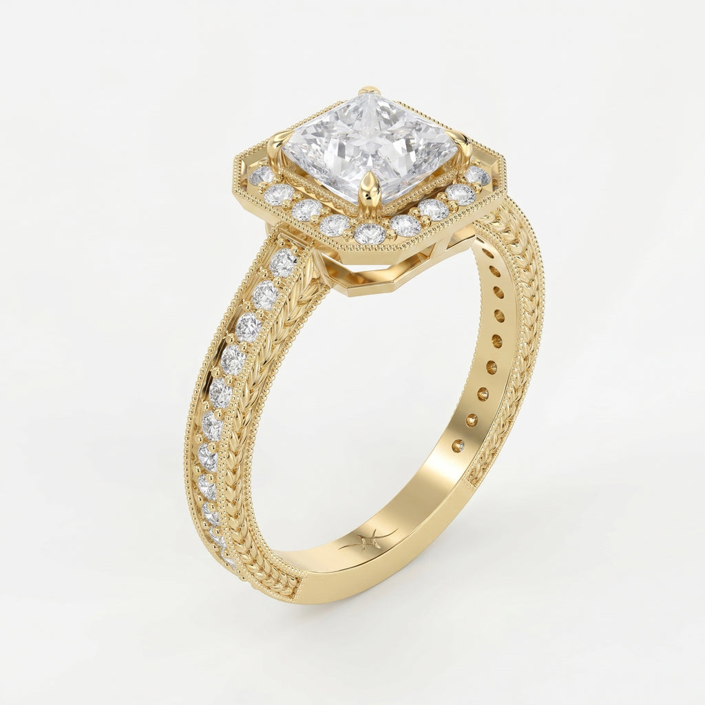 Princess Diamond Shape Vintage Ring 