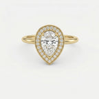 Pear Shape Halo Engagement Ring