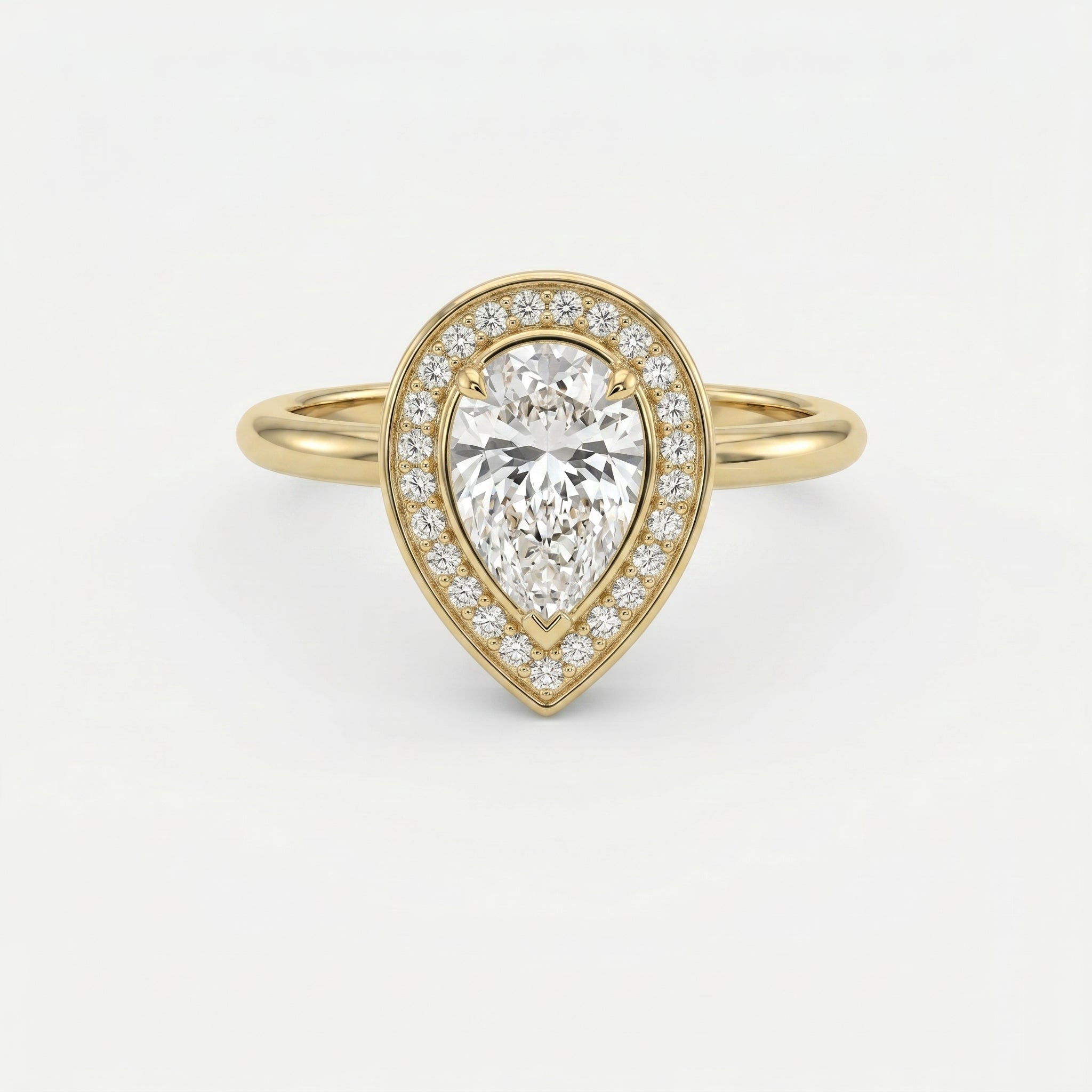 Pear Shape Halo Engagement Ring