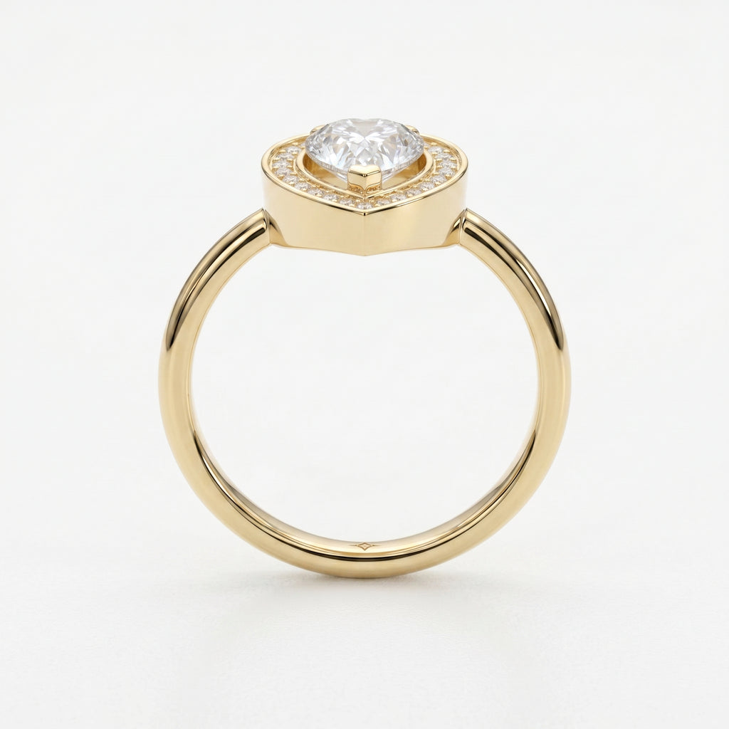 Pear Shape Halo Engagement Ring