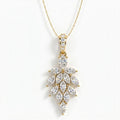 Marquise & Pear Cut Diamond Floral Pendant Necklace