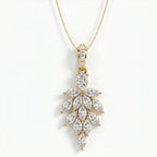 Marquise & Pear Cut Diamond Floral Pendant Necklace