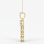 Marquise & Pear Cut Diamond Floral Pendant Necklace