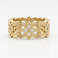 Floral Diamond Wide Diamond Band