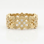 Floral Diamond Wide Diamond Band