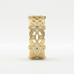 Floral Diamond Wide Diamond Band