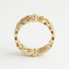 Floral Diamond Wide Diamond Band
