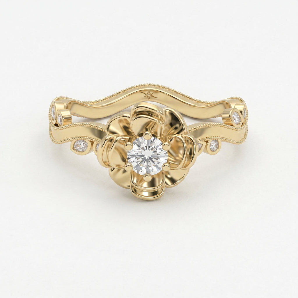 Custom Floral-Inspired Diamond Ring