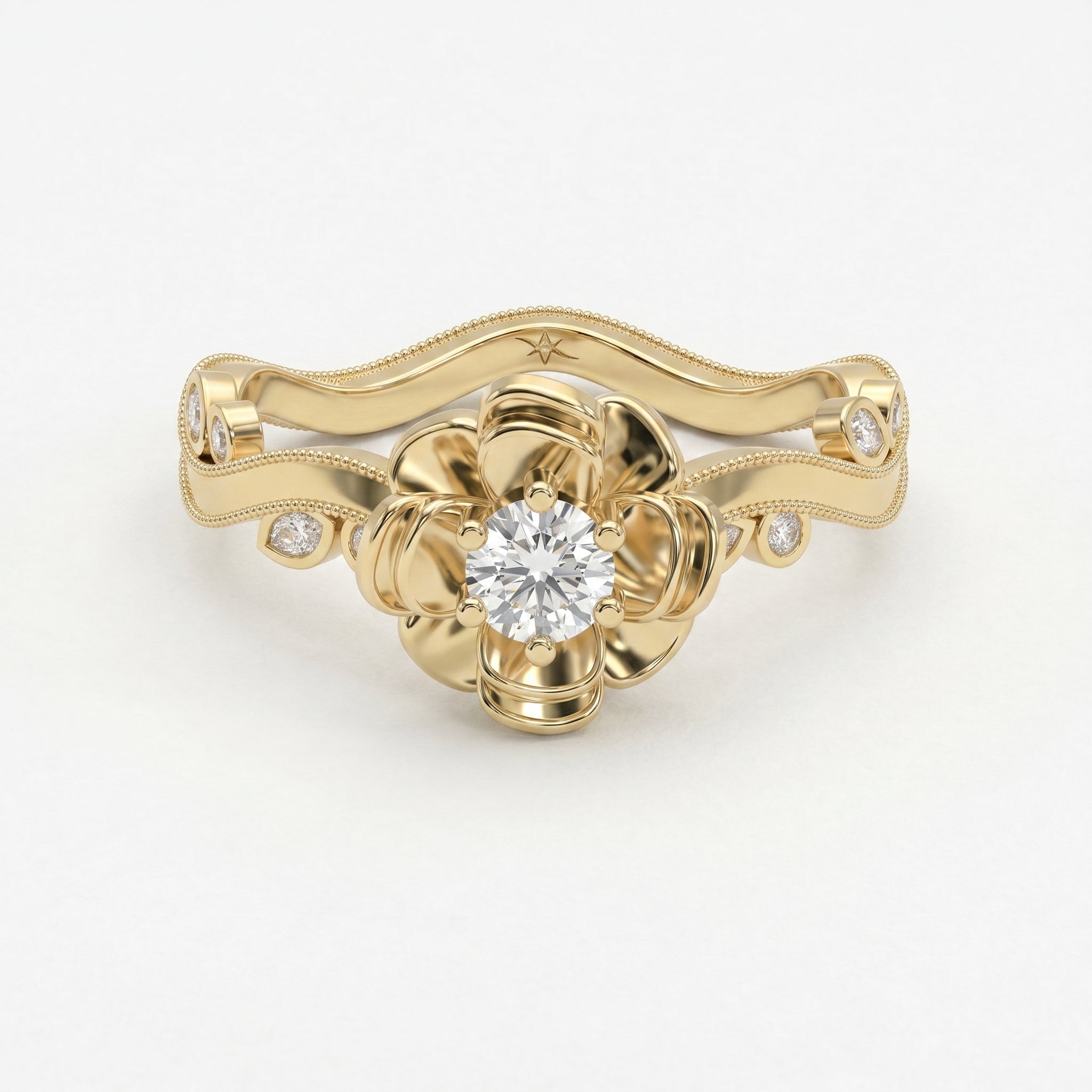 Custom Floral-Inspired Diamond Ring