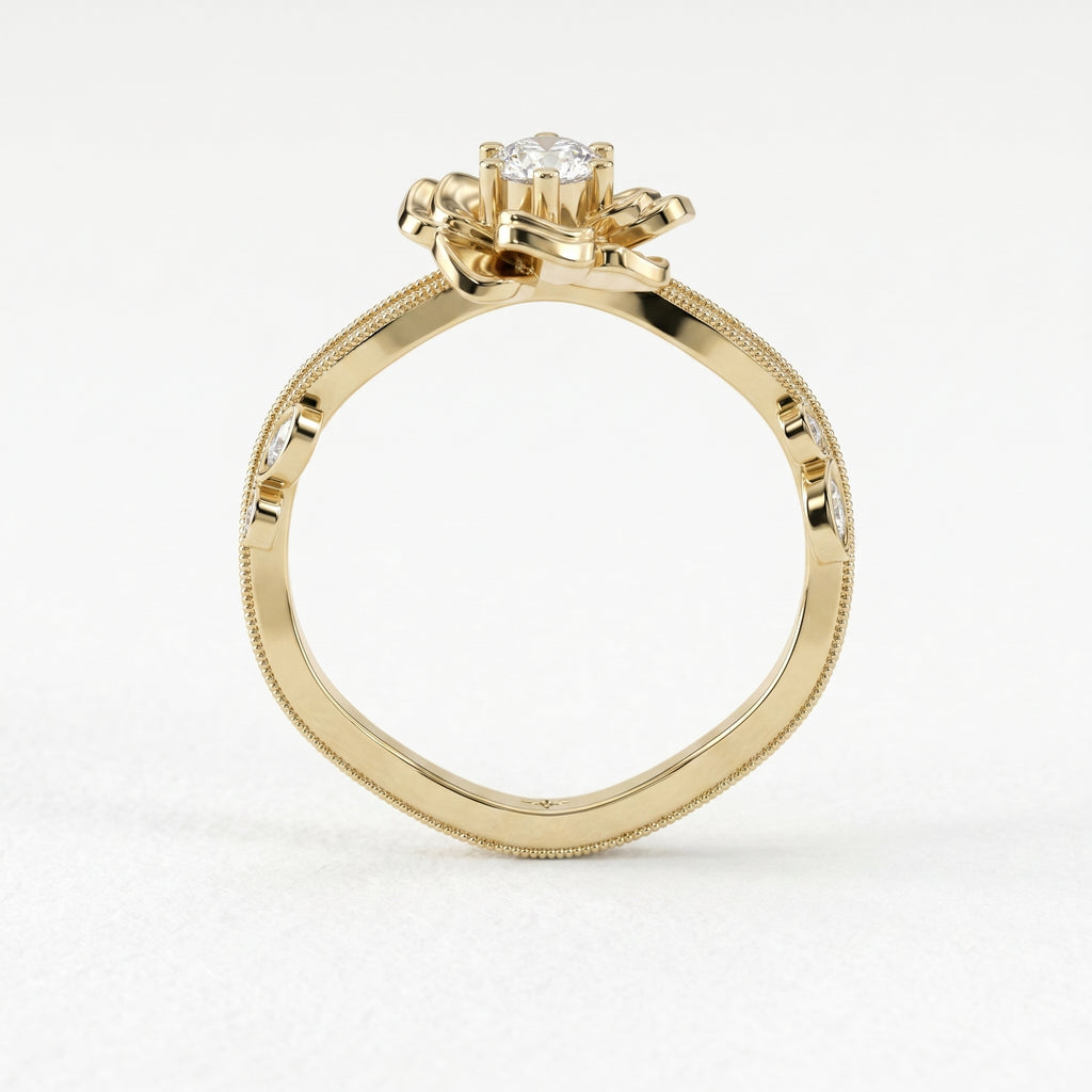 Custom Floral-Inspired Diamond Ring