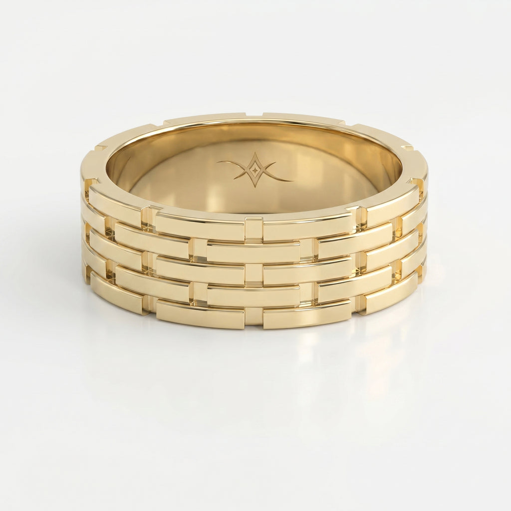 Architectural Linked Wedding Men's Ring