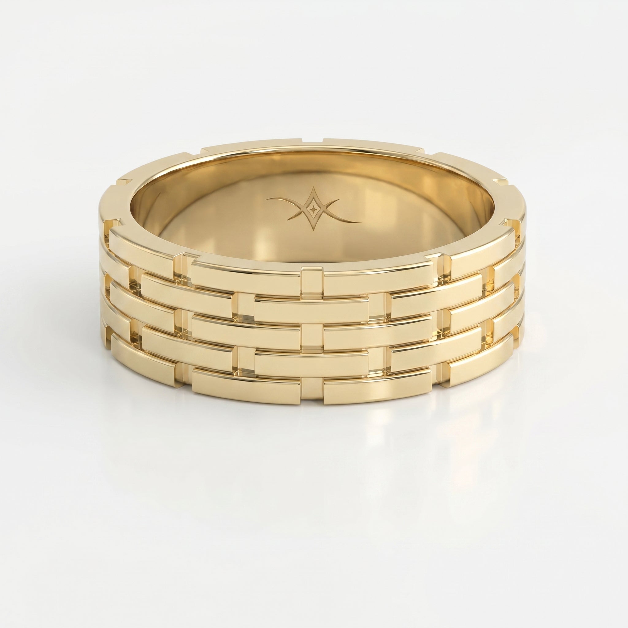 Architectural Linked Wedding Men's Ring
