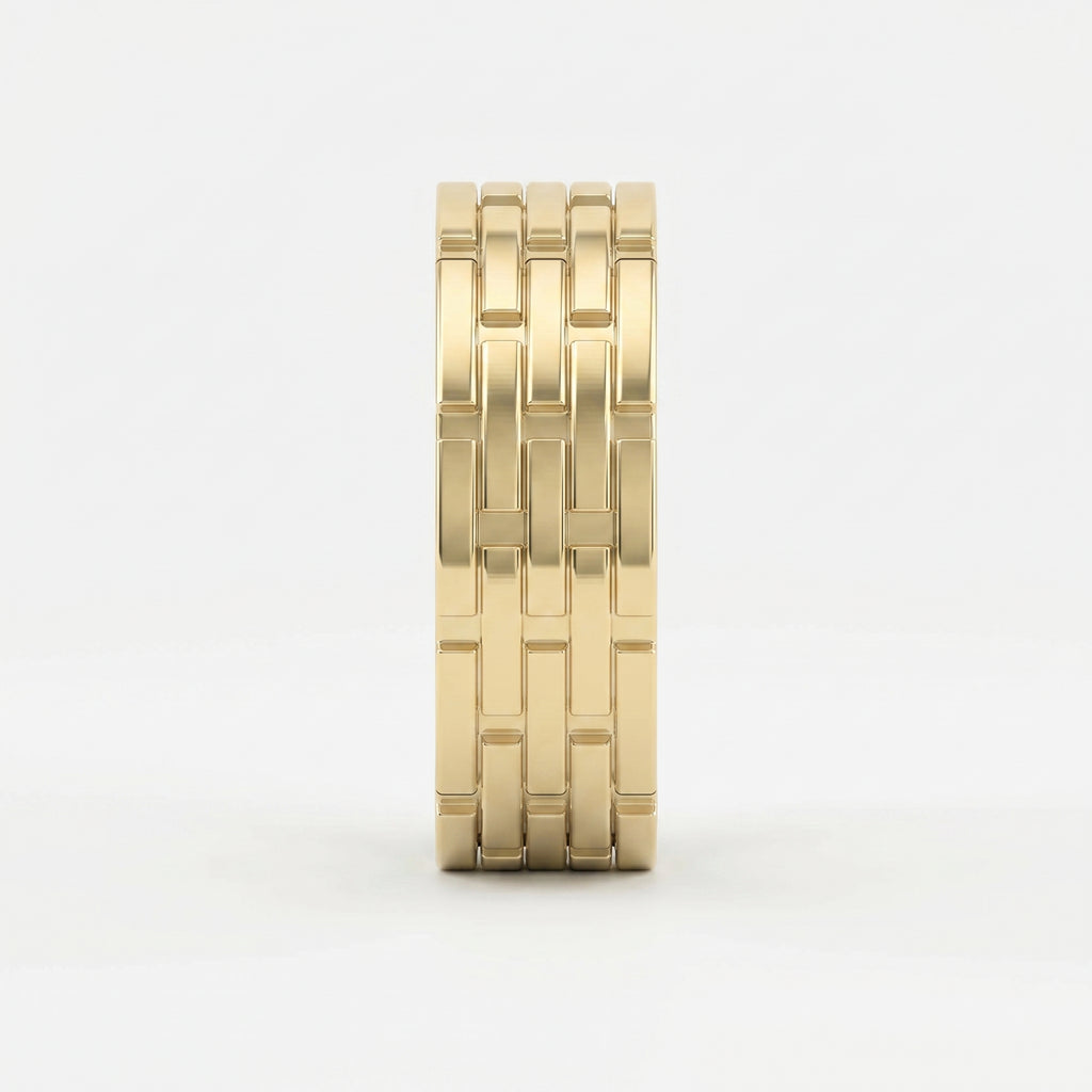 Architectural Linked Wedding Men's Ring