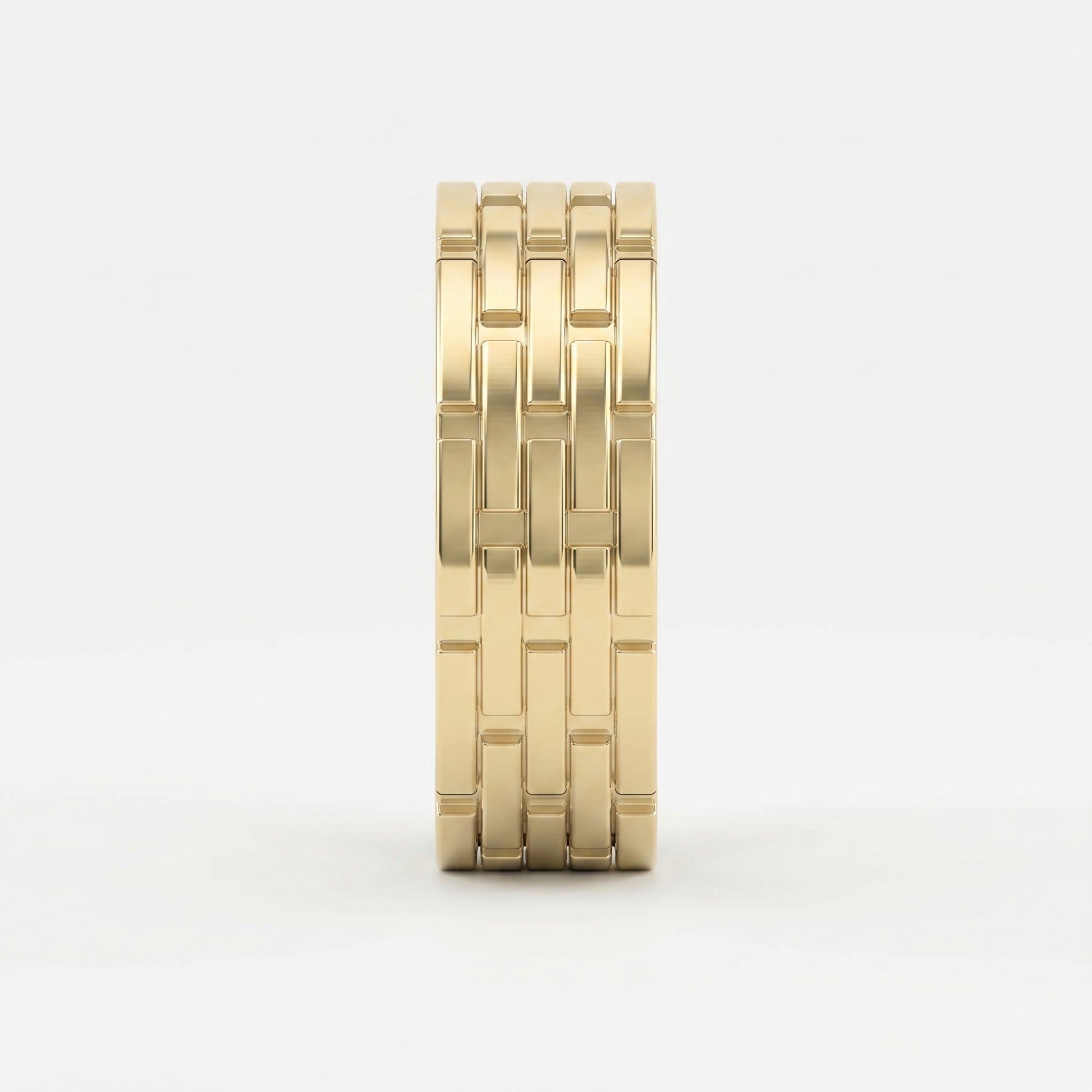 Architectural Linked Wedding Men's Ring