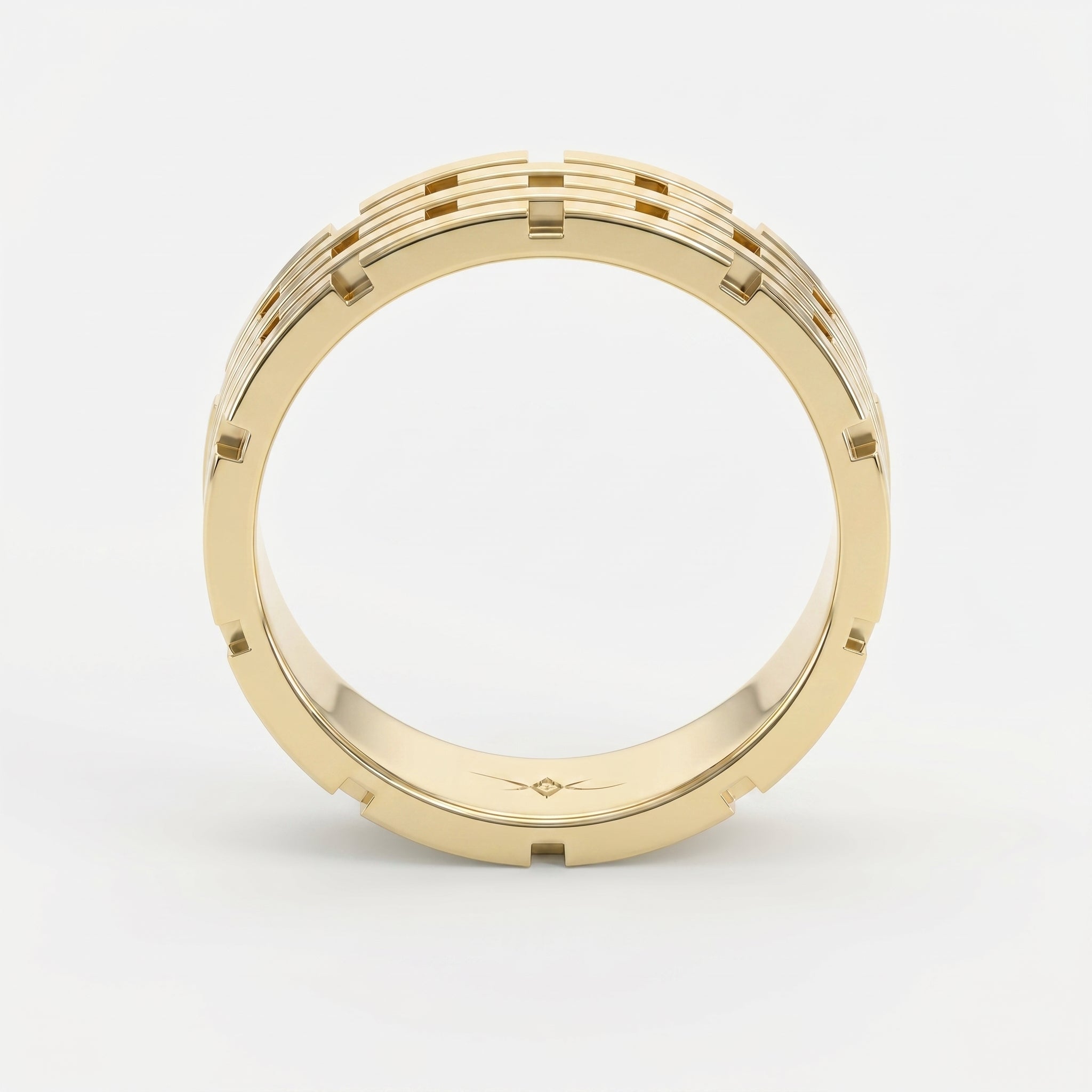 Architectural Linked Wedding Men's Ring