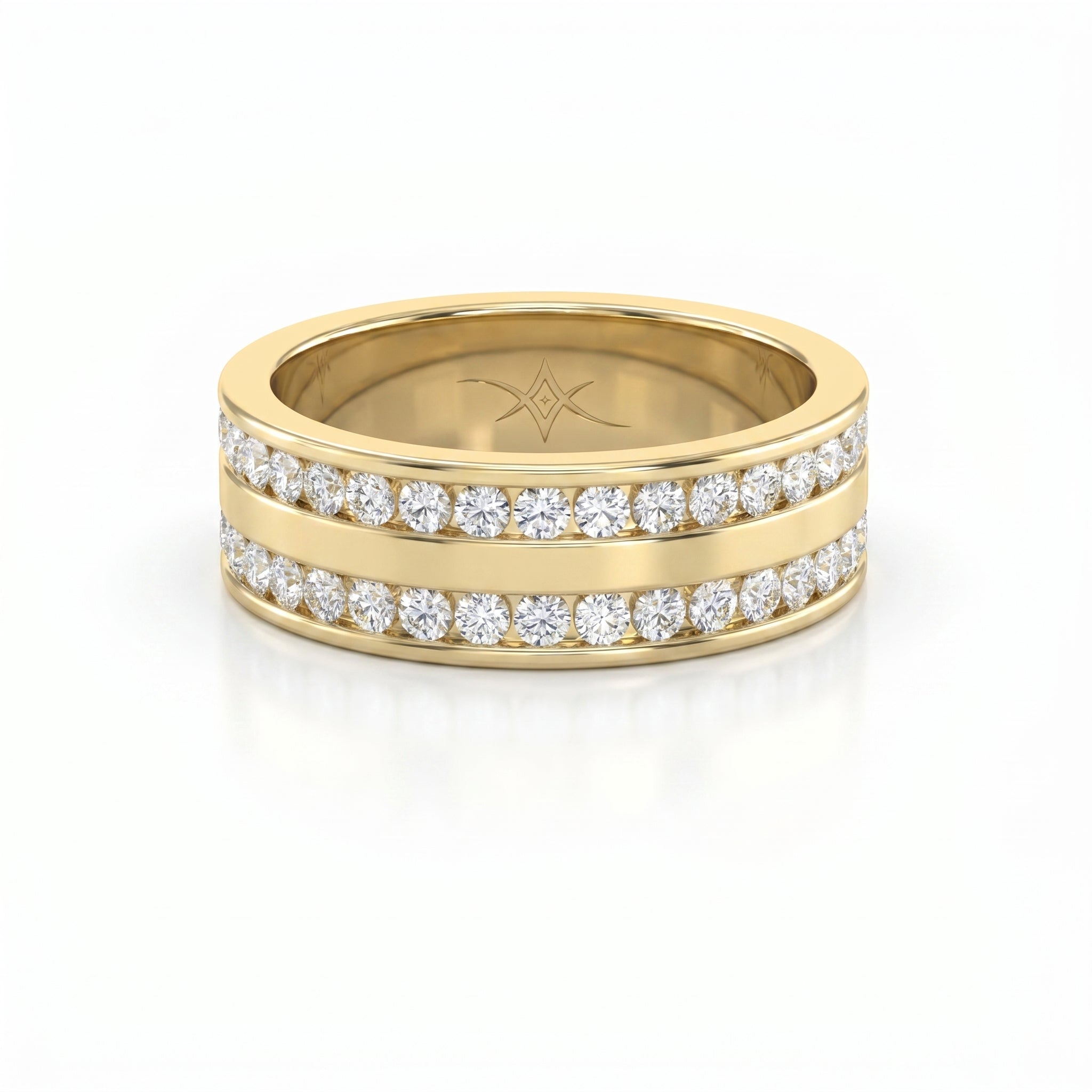 Two-Row Channel Set Half Eternity Diamond Ring