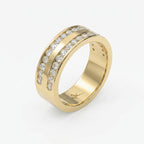 Two-Row Channel Set Half Eternity Diamond Ring