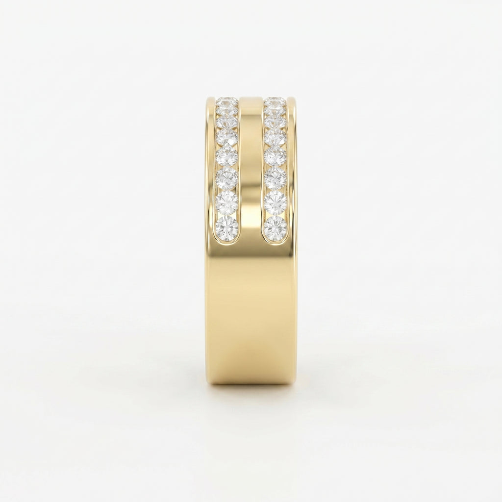 Two-Row Channel Set Half Eternity Diamond Ring