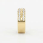 Two-Row Channel Set Half Eternity Diamond Ring