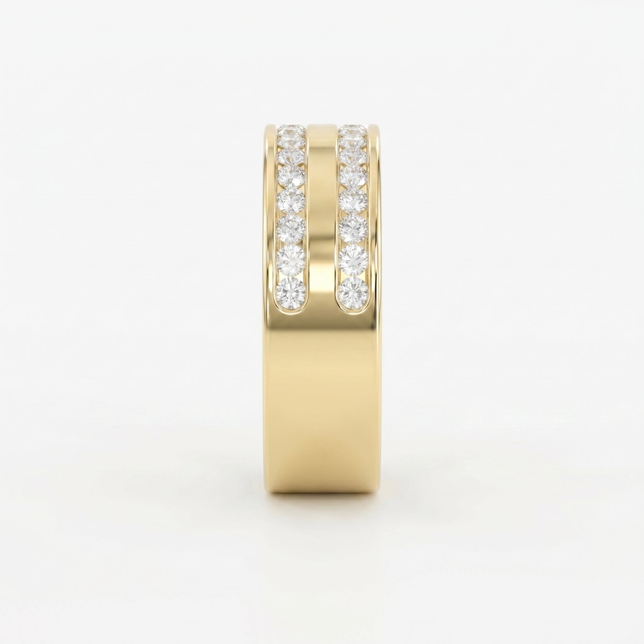 Two-Row Channel Set Half Eternity Diamond Ring
