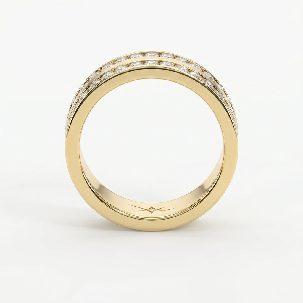 Two-Row Channel Set Half Eternity Diamond Ring