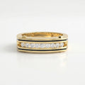 Round Diamond Onyx Channel Men's Ring ( 0.40 Ct. )