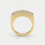 Round Diamond Onyx Channel Men's Ring ( 0.40 Ct. )